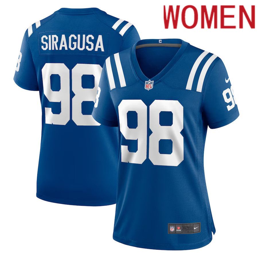 Women Indianapolis Colts 98 Tony Siragusa Nike Royal Game Retired Player NFL Jersey